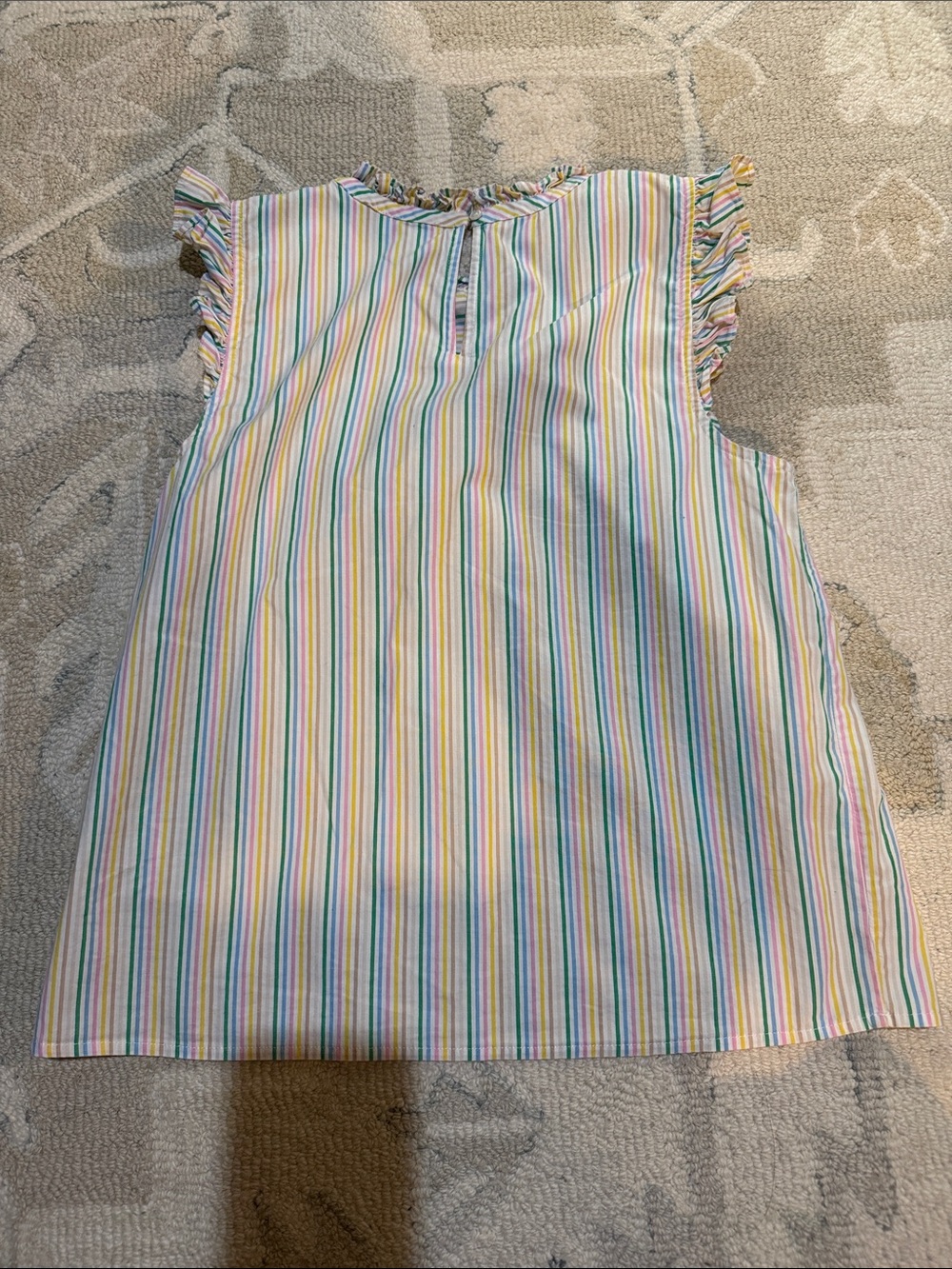 Multi-Color Striped Ruffle Sleeve Dress - Picture 3 of 3